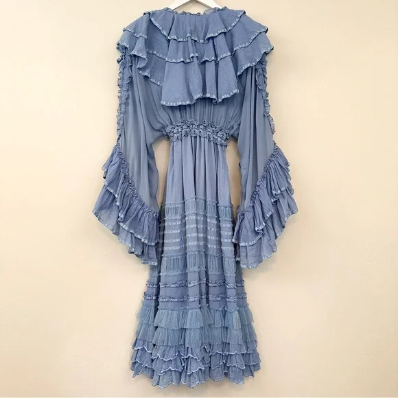 Fillyboo Lotus Duster Maxi Dress in Rain Song Blue - Picture 12 of 16